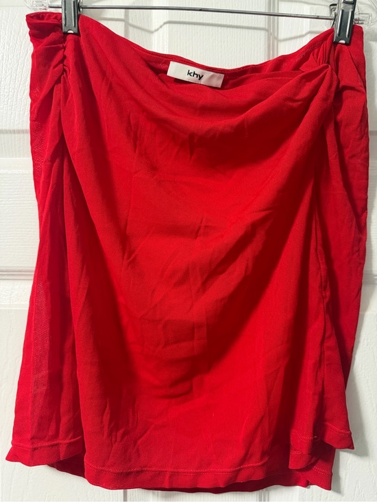 Khy Dresses & Skirts - KHY Red Ruched Drape Mini Skirt Kylie Jenner Collection NWOT